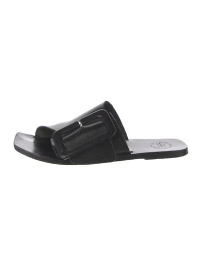 Pre-owned Atp Atelier Leather Slides In Black
