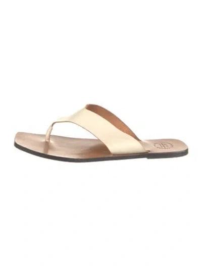 Pre-owned Atp Atelier Leather Slides In Brown