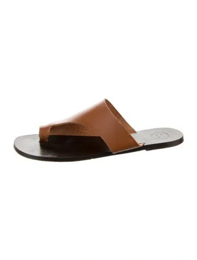 Pre-owned Atp Atelier Leather Slides In Brown