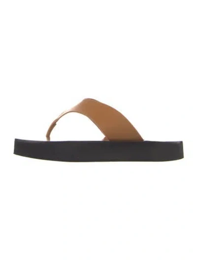 Pre-owned Atp Atelier Leather Slides In Brown