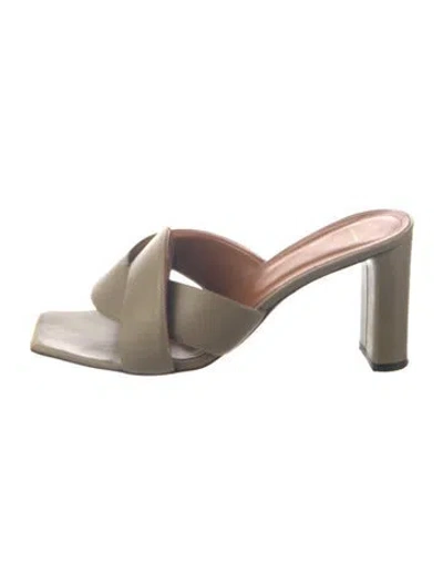 Pre-owned Atp Atelier Leather Slides In Green