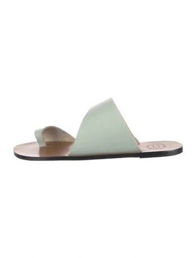 Pre-owned Atp Atelier Leather Slides In Green