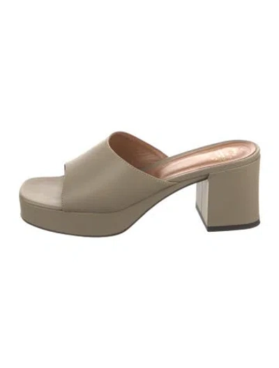 Pre-owned Atp Atelier Leather Slides In Neutral