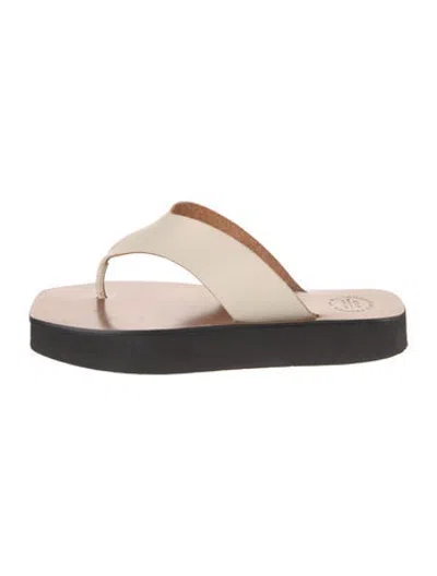 Pre-owned Atp Atelier Leather Slides In Neutrals
