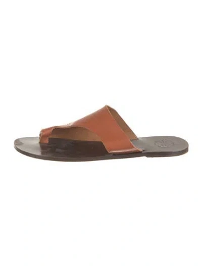 Pre-owned Atp Atelier Leather Slides In Orange