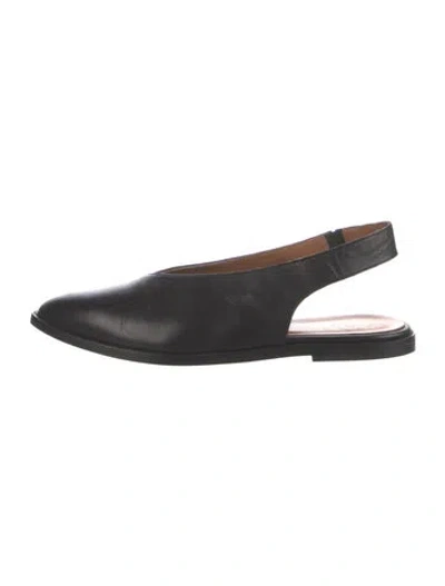 Pre-owned Atp Atelier Leather Slingback Flats In Black