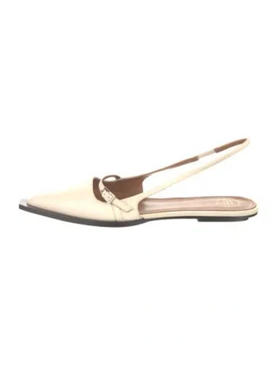 Pre-owned Atp Atelier Leather Slingback Flats W/ Tags In Gold