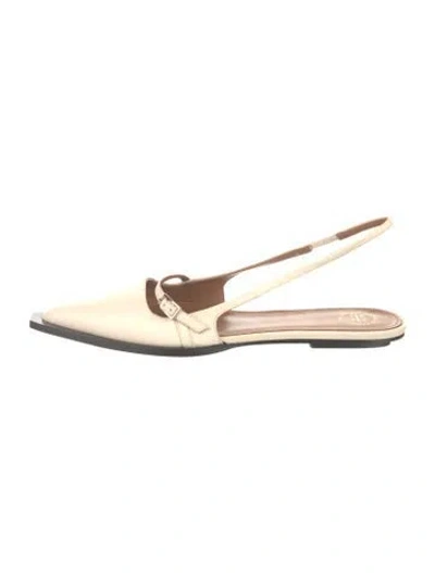 Pre-owned Atp Atelier Leather Slingback Flats W/ Tags In Gold