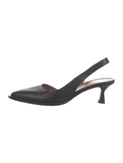 Pre-owned Atp Atelier Leather Slingback Pumps In Black