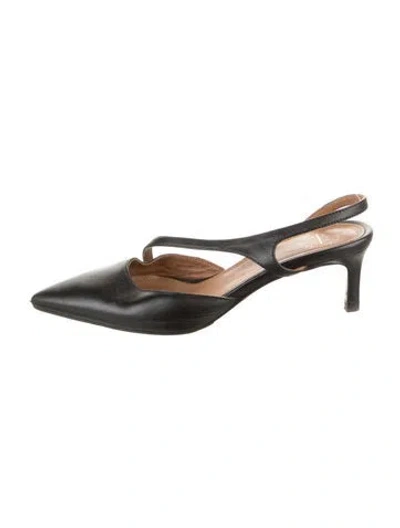 Pre-owned Atp Atelier Leather Slingback Pumps In Black