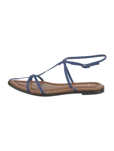 Pre-owned Atp Atelier Leather T-strap Sandals In Blue