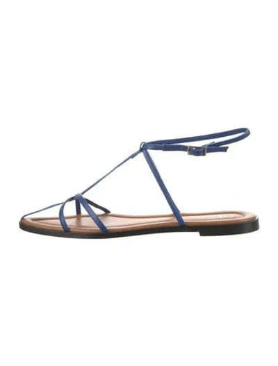 Pre-owned Atp Atelier Leather T-strap Sandals W/ Tags In Blue