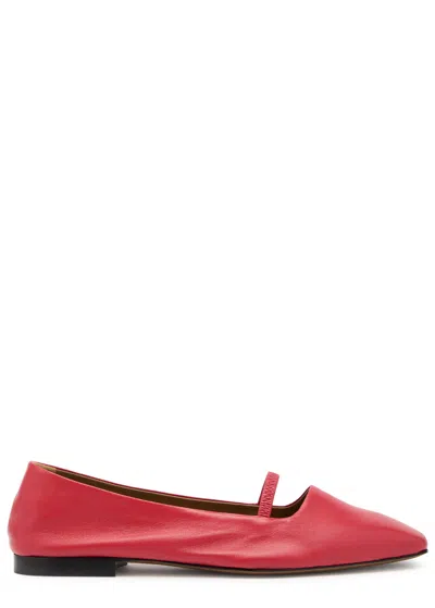 Atp Atelier Loria Leather Ballet Flats In Red