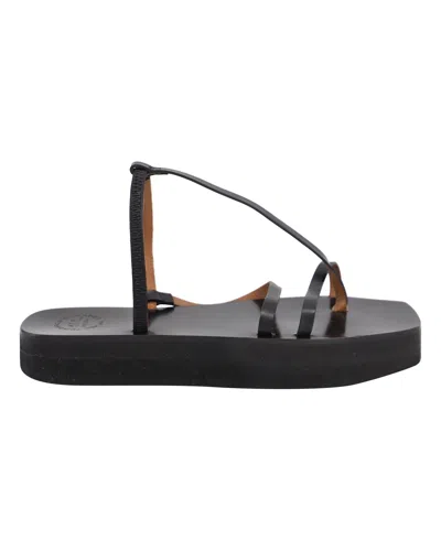 Atp Atelier Maremma Platform Sandals In Black Leather
