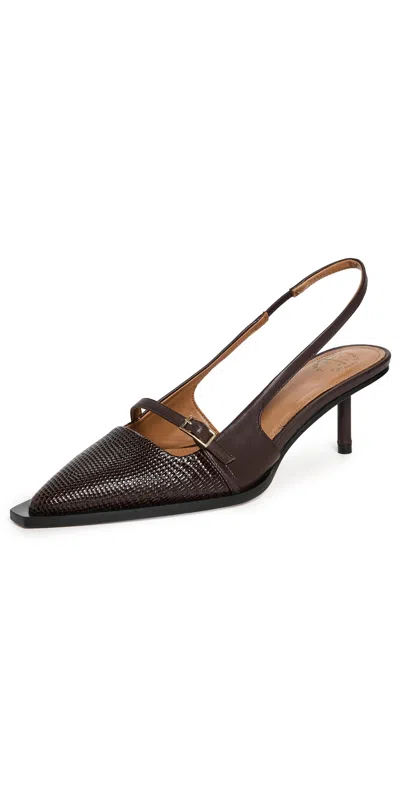 Atp Atelier Mira Heels Walnut Printed Lizard In Brown