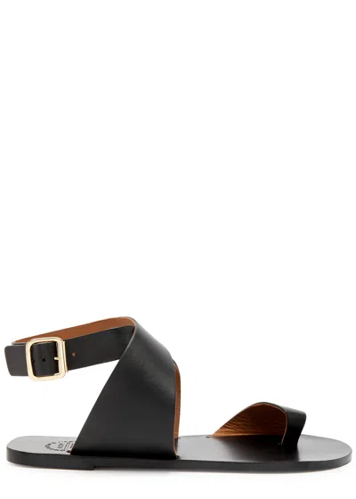 Atp Atelier Montagano Leather Sandals In Black