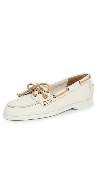 Atp Atelier Nesso Boat Shoes Bianco/contrast Stitch In White