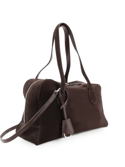 Atp Atelier Noale Suede Tote Bag In Brown