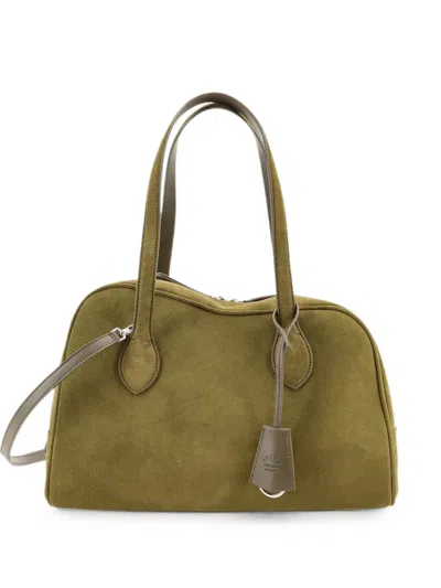 Atp Atelier Noale Suede-finish Tote Bag In Green