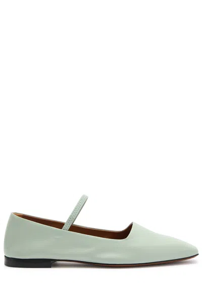 Atp Atelier Petina Leather Ballet Flats In Light Green