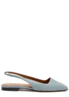 Atp Atelier Plesio Leather Slingback Flats In Gray