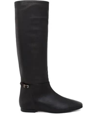 Atp Atelier Premana Squared Buckle-strap Boots In Black