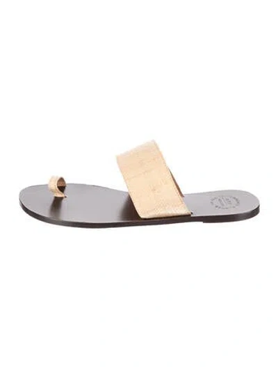 Pre-owned Atp Atelier Raffia Sandals In Brown/neutrals