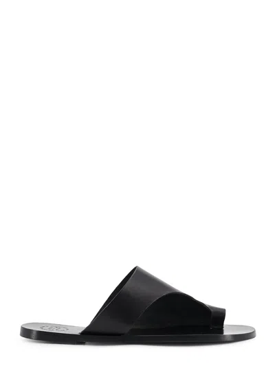 Atp Atelier Rosa Leather Sandals In Black