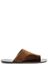 Atp Atelier Rosa Suede Thong Sandals In Brown