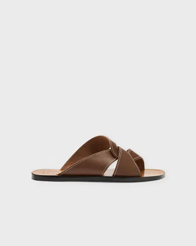 Atp Atelier Sandaler Allai Cannella/contrast Stitch Leather Brun