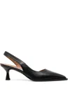 Atp Atelier Spitze Slingback-pumps In Black