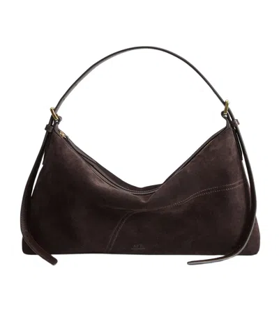 Atp Atelier Suede Hobo Shoulder Bag In Black