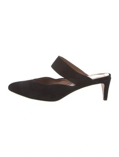 Pre-owned Atp Atelier Suede Mules In Black