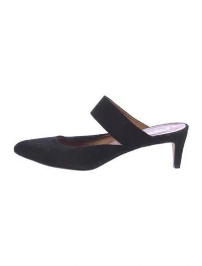 Pre-owned Atp Atelier Suede Mules In Blue