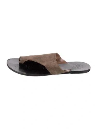 Pre-owned Atp Atelier Suede Sandals In Black