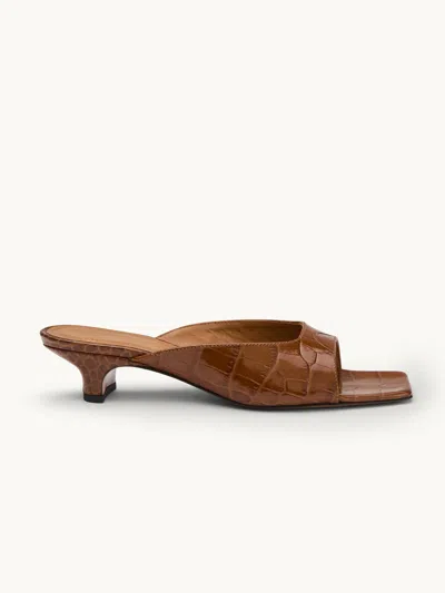 Atp Atelier Tavenna Printed Croco Kitten Heels Cannella It39 In Brown