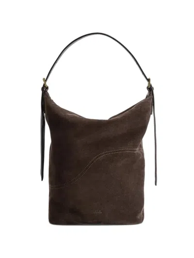 Atp Atelier Tolve Suede Shoulder Bag In Brown