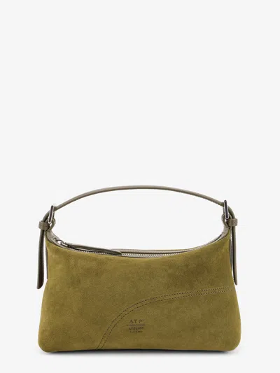 Atp Atelier Vadena Vegetable Suede Leather Shoulder Bag In Green