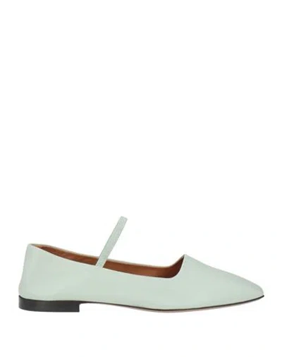 Atp Atelier Woman Ballet Flats Light Green Size 10 Leather