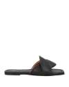 Atp Atelier Capurso Twisted Leather Flat Sandals In Black