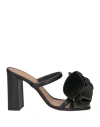 Atp Atelier Rose Block Heel Slide Sandal In Black