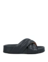 Atp Atelier Black Airali Crossover Leather Sandals In Black