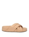 Atp Atelier Woman Sandals Sage Green Size 11 Soft Leather In Beige