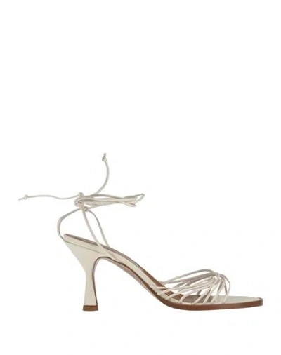 Atp Atelier Woman Sandals Ivory Size 8 Leather In Multi