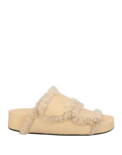 Atp Atelier Woman Sandals Ivory Size 8 Shearling In White