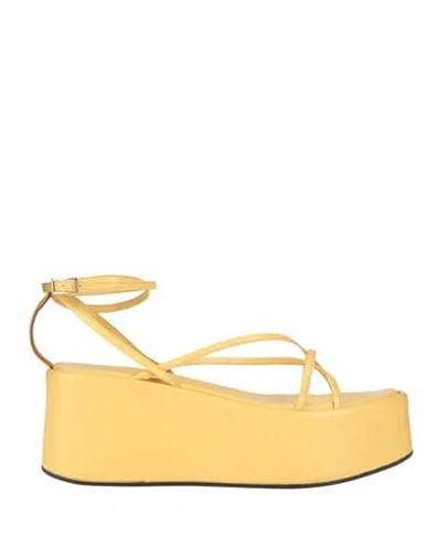 Atp Atelier Woman Sandals Yellow Size 8 Leather