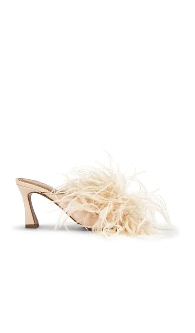 Atp Atelier Ziano Ostrich-feather Slides In Neutral