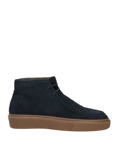 At.p.co At. P.co Man Ankle Boots Midnight Blue Size 7 Leather In Multi