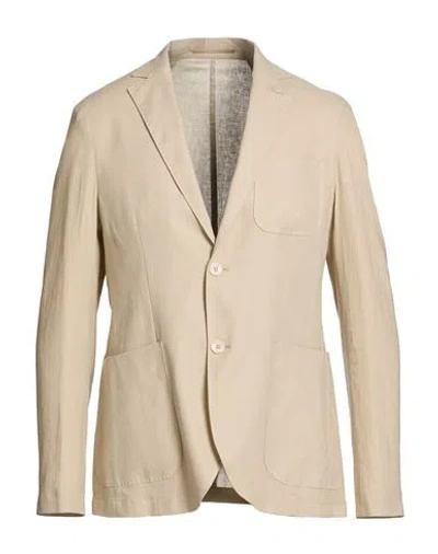 At.p.co At. P.co Man Blazer Beige Size 46 Linen, Viscose In Brown