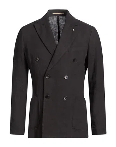 At.p.co At. P.co Man Blazer Black Size 42 Linen